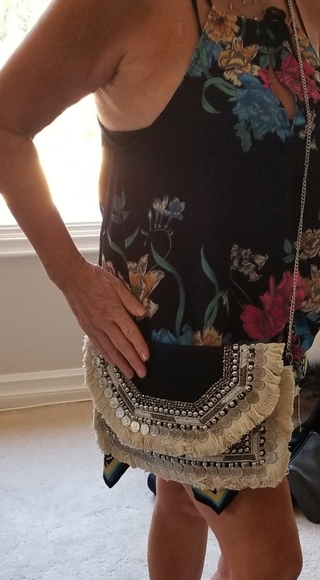 Vici Handbags - BOHO COLLECTION  cross body silver coin clutch